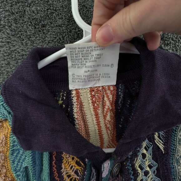 COOGI Australia Authentic Women XL Pullover Collared Cotton Purple Abstract - Picture 8 of 16